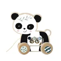 Jucarie bebelusi panda de tras din lemn cu clopotei Eichhorn