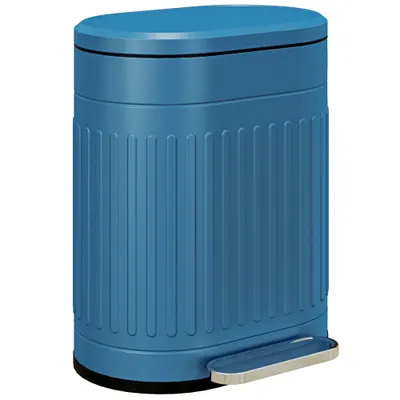 HOMCOM Coș de gunoi de bucătărie coș de gunoi cu pedală 20L capac cu închidere ușoară găleată interioară detașabilă 36,5 x 31,2 x 45 cm albastru | Aosom Romania