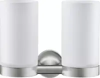 Pahar baie Duravit Starck T 0099487000, montare pe perete, dublu, sticla/metal, Otel satinat