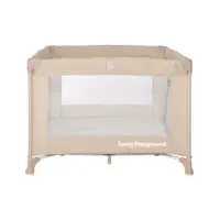 Tarc de joaca pentru copii Lorello Sunny Playground Fog Beige Star deschidere laterala cu fermoar, geanta de transport