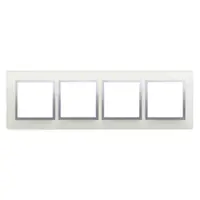 Rama cvadrupla de sticla IP20/IP44(a se folosi cu DUN4 pentru IP44), ceata argintie