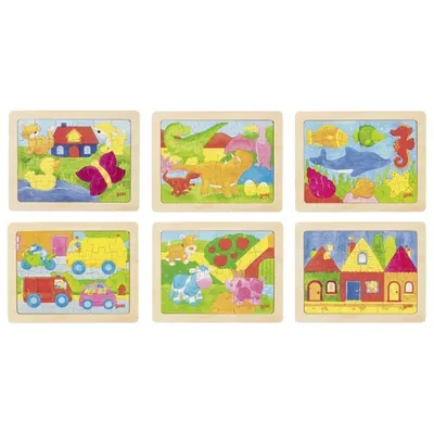 Puzzle din lemn Goki - 1000 culori, sortiment
