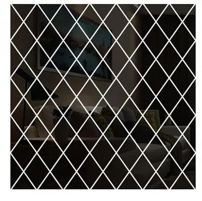 Set 10 Oglinzi Design ROMB NEGRE - Oglinzi Decorative Acrilice Cristal - Diamant - NEGRE