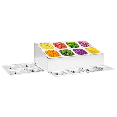 vidaXL Recipient Gastronorm cu 8 secțiuni GN 1/6 oțel inoxidabil