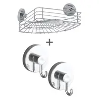 Set de accesorii de baie argintiu lucios autoadeziv Bari – Wenko