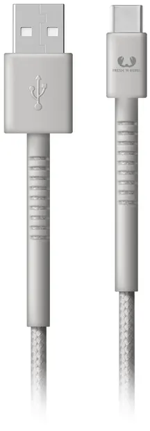 Cablu Fresh N Rebel - USB-A/USB-C, 1.5 m, gri deschis