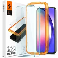 Folie de protectie Ecran Spigen GlastR Align Master pentru Samsung Galaxy A54 A546, Sticla Securizata, Full Glue, Set 2 bucati AGL05966