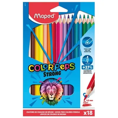 Creioane colorate Maped Color'Peps Strong,18 culori/set