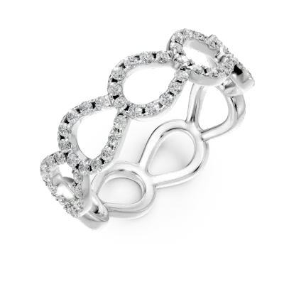 Inel din aur alb cu diamante microsetting de 0.45ct