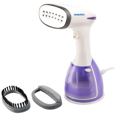 Aparat de calcat vertical cu abur Daewoo DGS1500P, 1500 W, 280 ml, Abur 60 gr/min, Alb/Mov