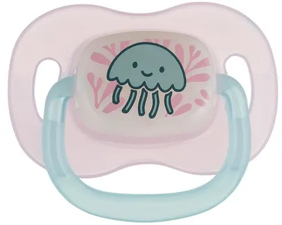 Suzetă din silicon Canpol - Love & Sea, 0-6 m, roz