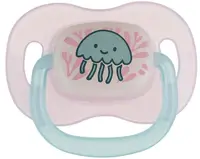 Suzetă din silicon Canpol - Love & Sea, 0-6 m, roz