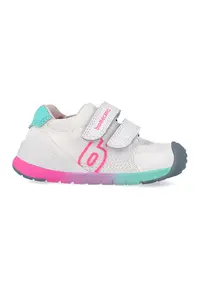 Pantofi sport din plasa cu inchidere cu banda velcro - Roz aprins/Alb murdar/Verde menta