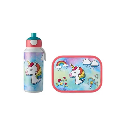 Set cutie pentru gustări și sticlă de apă pentru copii Mepal Unicorn