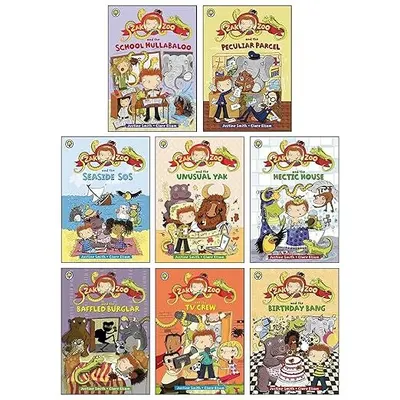 Zak Zoo Series 8 Books Collection Set By Justine Smith (zak Zoo And The School Hullabaloo, Seaside Sos, Peculiar Parcel, Unusual Yak, Hectic House, Baffled Burglar, Tv Crew, The Birthday)