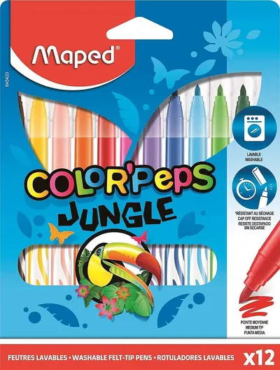 Set carioci Maped Color Peps - Jungle, 12 culori