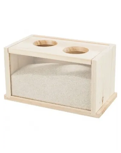 TRIXIE Bazin baie de nisip, șoarece/hamster, lemn, 20 × 12 × 12 cm