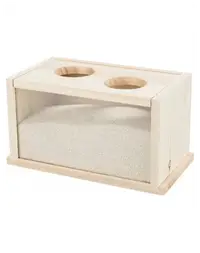 TRIXIE Bazin baie de nisip, șoarece/hamster, lemn, 20 × 12 × 12 cm