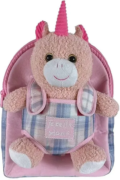 Ghiozdan pentru grădiniță S. Cool Baby Animals - Unicorn, cu jucărie de pluș