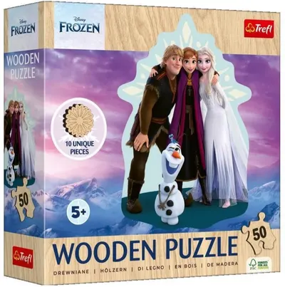 Puzzle din lemn pentru copii Trefl din 50 piese - Regatul înghețat preferat