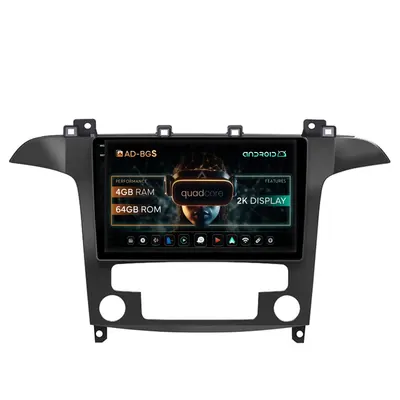 Navigatie 2K Ford S-Max Galaxy (2006-2015), Android, S-Quadcore 4GB RAM + 64GB ROM, 9.5 Inch - AD-BGS90042K+AD-BGRKIT125