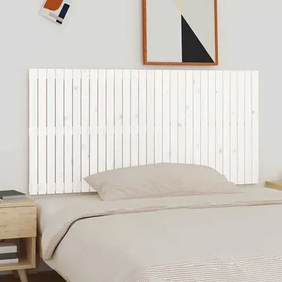 vidaXL Tăblie de pat pentru perete, alb, 185x3x90 cm, lemn masiv pin