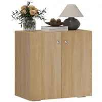 Dulapior Multifunctional cu 2 Usi din Lemn, Manere din Aluminiu, picioare anti-zgariere 70x39x70cm HOMCOM | Aosom Romania