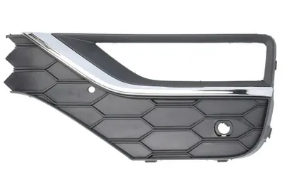 Grila ventilatie bara fata stanga potrivit VW AMAROK 2H 2016-2022 - (cu dungi crom, cu orificii lampa ceata, plastic, negru)