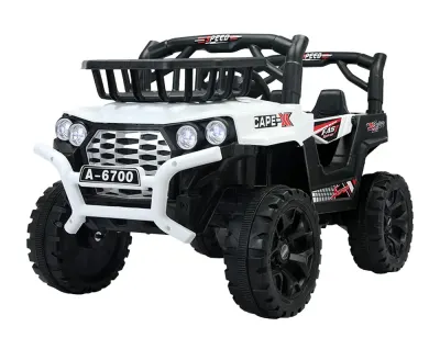 Masinuta electrica pentru copii intre 2 si 4 ani, 4x4, Kinderauto CAPE-X, 100W, 12V, scaun tapitat, alb