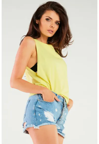 Bluza dama M266 - galben - bumbac si lycra