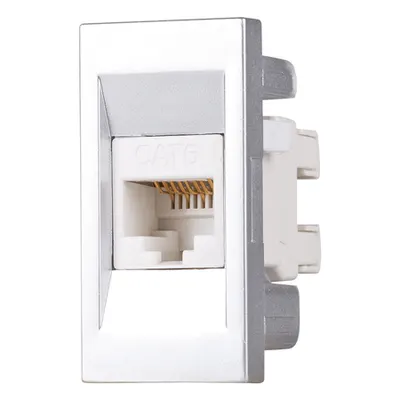 Moda Stila Gri Metalizat Priza 1xUTP Cat6E 1 Modul