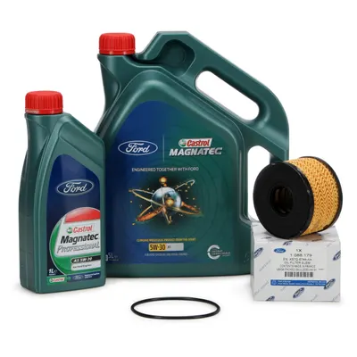Set Ulei Motor Castrol Magnatec Ford 5W-30 A5 5L 15D5E8 + Ulei Motor Castrol Magnatec Ford 5W-30 A5 1L 15D5E6 + Filtru Ulei Oe Ford Mondeo 3 2000-2007