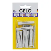 CELO Blister Multi-purpose plug cu collar MZK 8 cu PZ Surub pentru PAL/lemn SPS 5,0x70