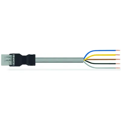 pre-assembled connecting cable; Eca; Plug/open-ended; 5-pole; Cod. B; 6 m; 1,00 mm²; gray