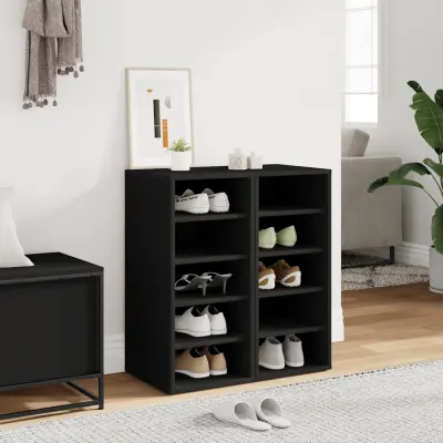 vidaXL Pantofare, 2 buc., negru, 31,5x35x70 cm, PAL
