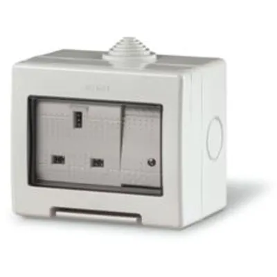 Doza aparenta FOR MODULAR DEV.nIP55 3 MOD. 98x82x66mm 1x13A BRITISH Priza 1x16AX 1W S.P. SWITCH
