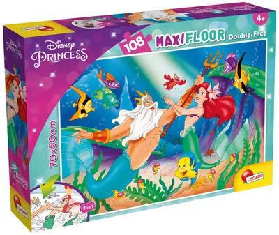 Puzzle cu două fețe Lisciani pentru colorare 108 piese - Mica Sirenă