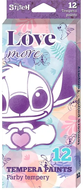 Vopsele temperă Cool Pack Disney - Stitch, 12 culoriх 12 ml