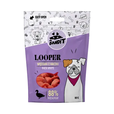 Recompense pentru caini Mr. Bandit Looper Kntos cu rata 80 gr