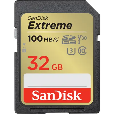 Card Memorie SDHC SanDisk Extreme, 32Gb, Clasa 10 / UHS-1 U3 SDSDXVT-032G-GNCIN