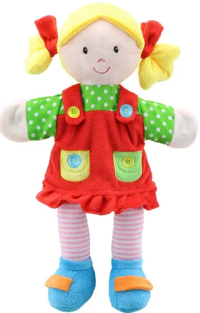 Păpușă pentru teatru de păpuși The Puppet Company - Fetita cu haine rosii, 38 cm