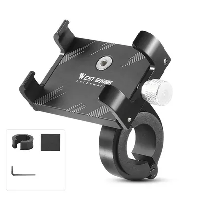 Suport pentru smartphone biciclete clemă reglabilă, negru