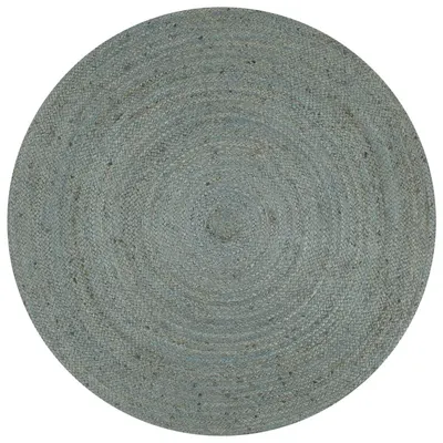vidaXL Covor manual, verde măsliniu, 120 cm, iută, rotund