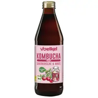 Kombucha organică, vișine și mentă, 330 ml, Voelkel