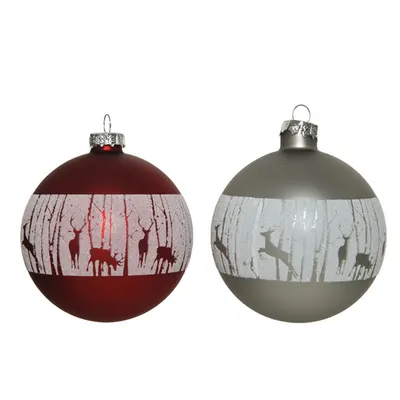 Glob decorativ - Bauble Glass Painting Snow - mai multe culori