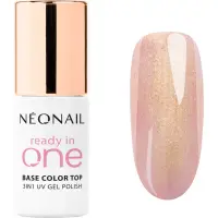 NEONAIL Ready In One 3in1 UV Gel Polish lac de unghii sub forma de gel cu pulbere de diamante culoare 01 One Rose Glow 7.2 ml