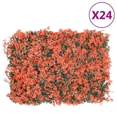 vidaXL Gard din frunze arțar artificiale 24 buc roșu deschis 40x60 cm