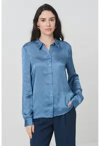 Camasa slim fit cu model monograma - Albastru inchis