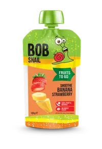 Smoothie cu banana si capsuni, 120g, Bob Snail