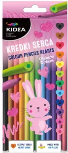 Creioane colorate Kidea - Inimi, 12 culori